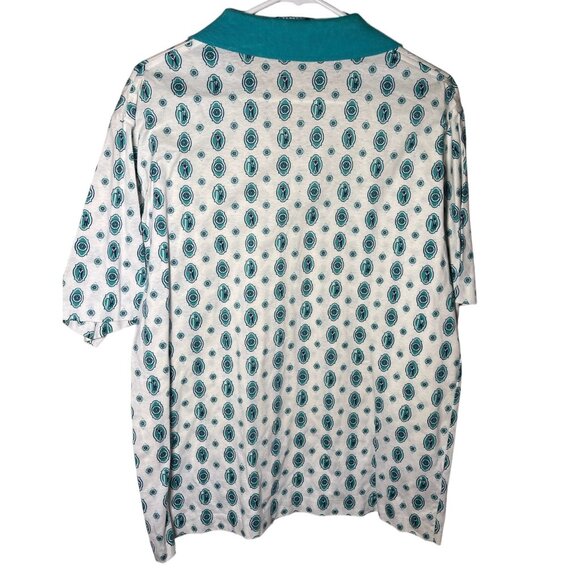 VTG Par Four Blue and Teal Short Sleeve Collared Single Stitch Golf Polo Large - Picture 2 of 4
